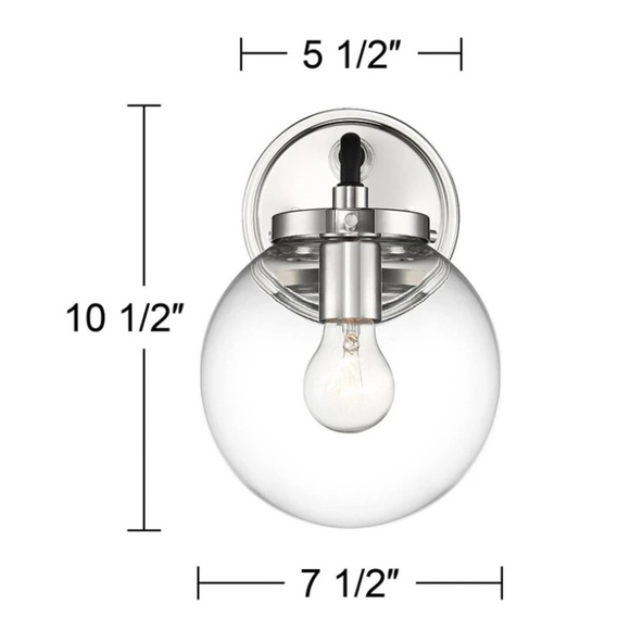Modern Glass Globe Wall Sconce - Picture 8 of 8